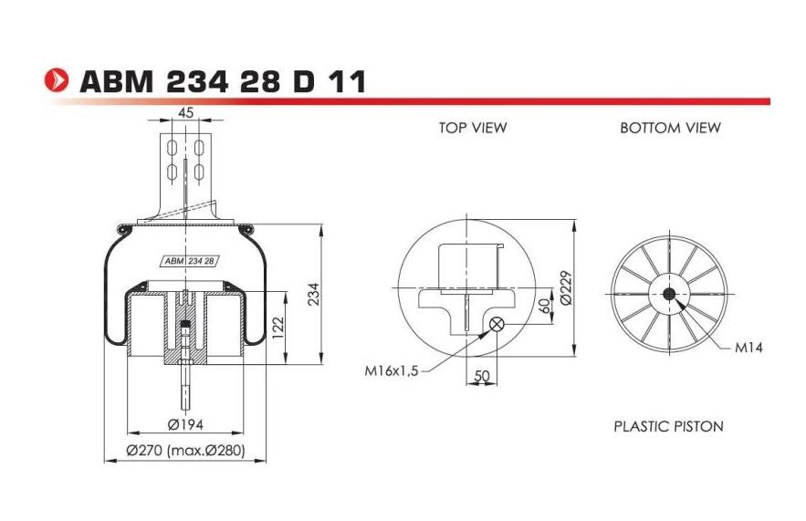 NEOTEC ABM23428D11 Federbalg, Luftfederung für IVECO Stralis LKW in Original Qualität