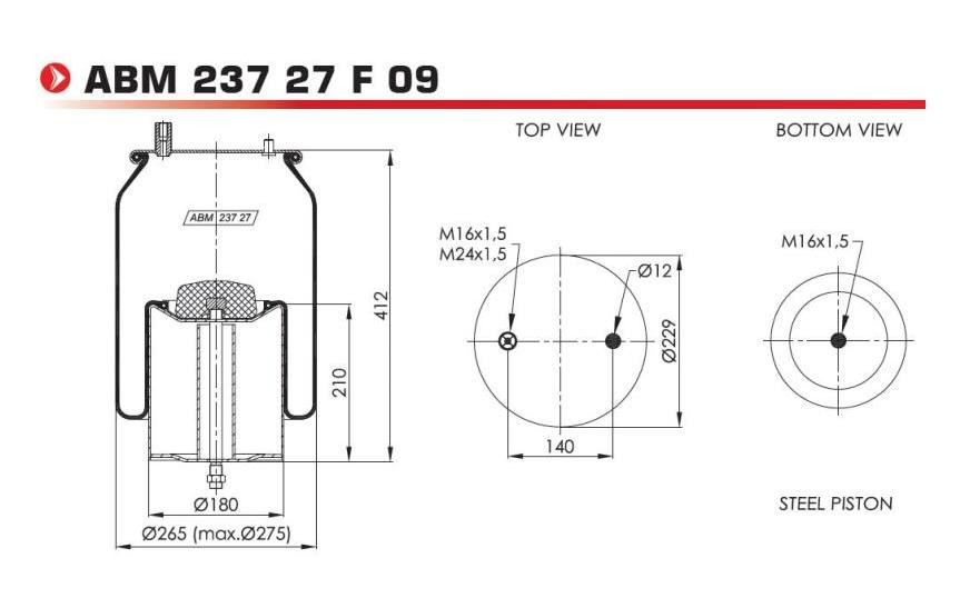NEOTEC ABM23727F09 Boot, air suspension 20757541