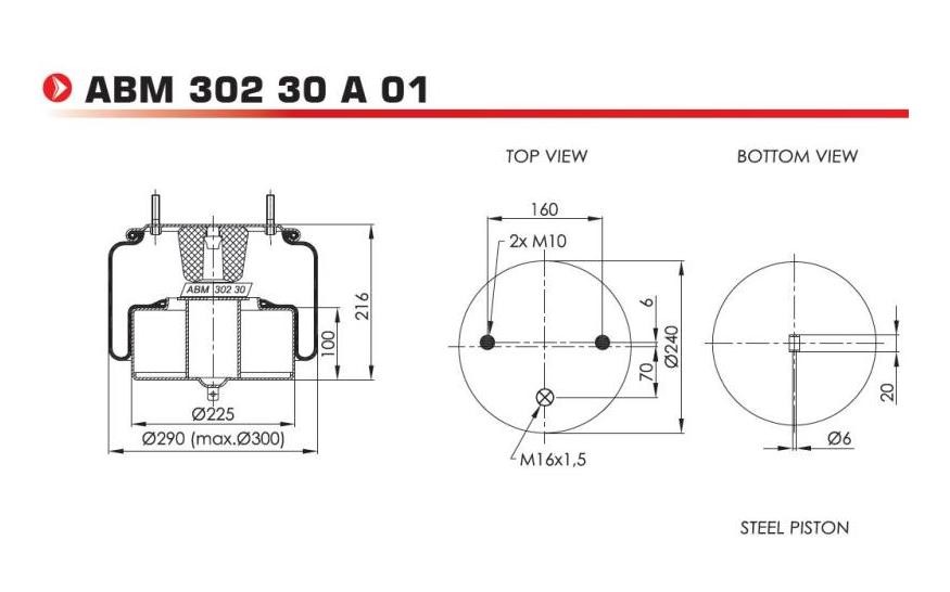 NEOTEC ABM30230A01 Federbalg, Luftfederung für VOLVO FM 9 LKW in Original Qualität