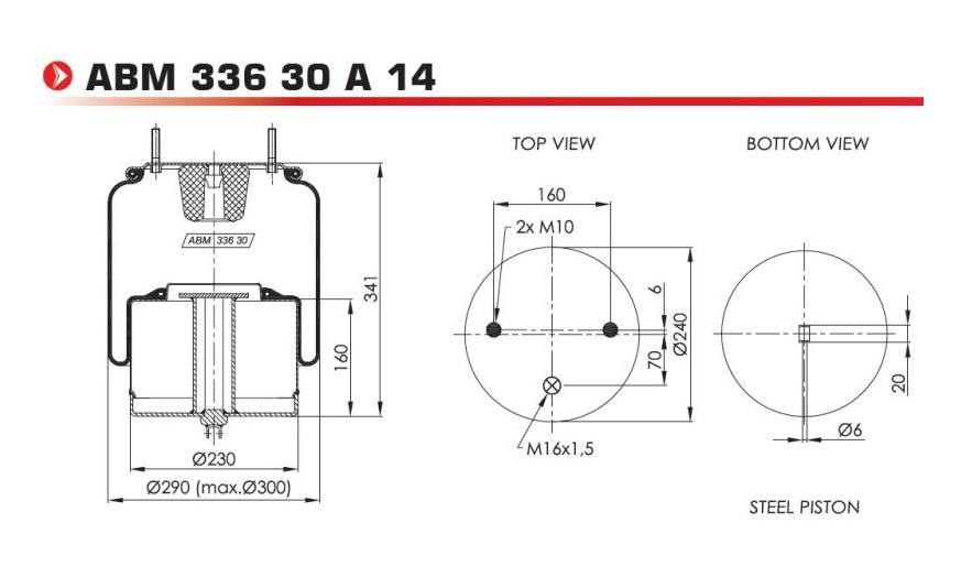 NEOTEC ABM33630A14 Federbalg, Luftfederung für VOLVO FH LKW in Original Qualität