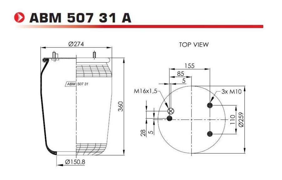 NEOTEC ABM50731A Federbalg, Luftfederung für DAF 85 CF LKW in Original Qualität