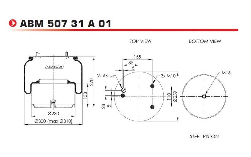 ABM50731A01 NEOTEC Federbalg, Luftfederung DAF 65