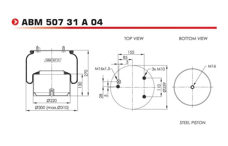 NEOTEC ABM50731A04 Federbalg, Luftfederung für DAF LF LKW in Original Qualität