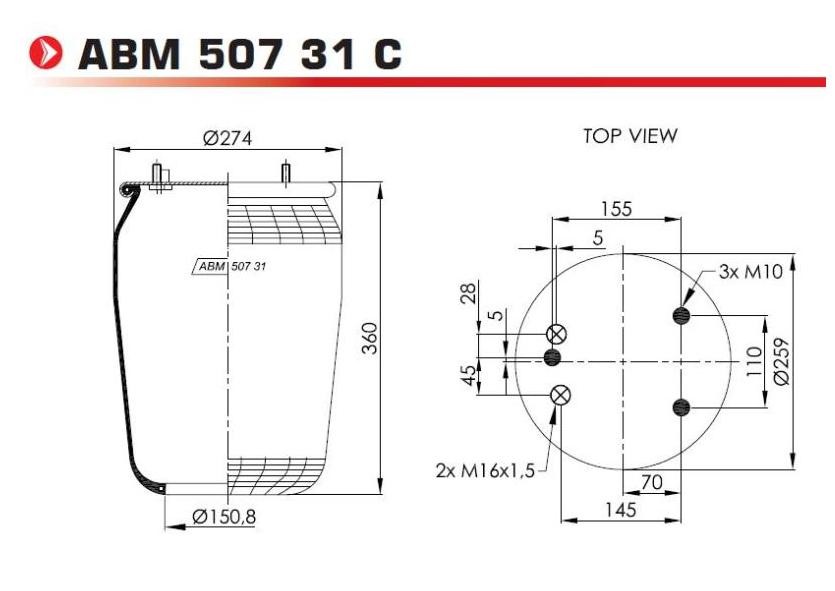 NEOTEC ABM50731C Federbalg, Luftfederung für DAF 85 CF LKW in Original Qualität
