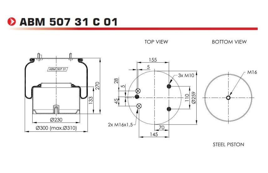 NEOTEC ABM50731C01 Federbalg, Luftfederung für DAF 85 CF LKW in Original Qualität