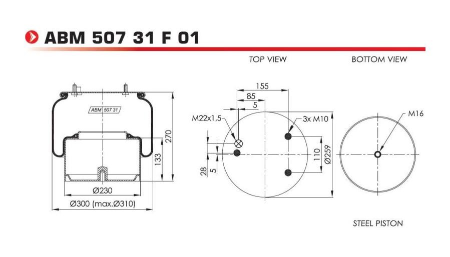 NEOTEC ABM50731F01 Federbalg, Luftfederung für DAF CF 65 LKW in Original Qualität