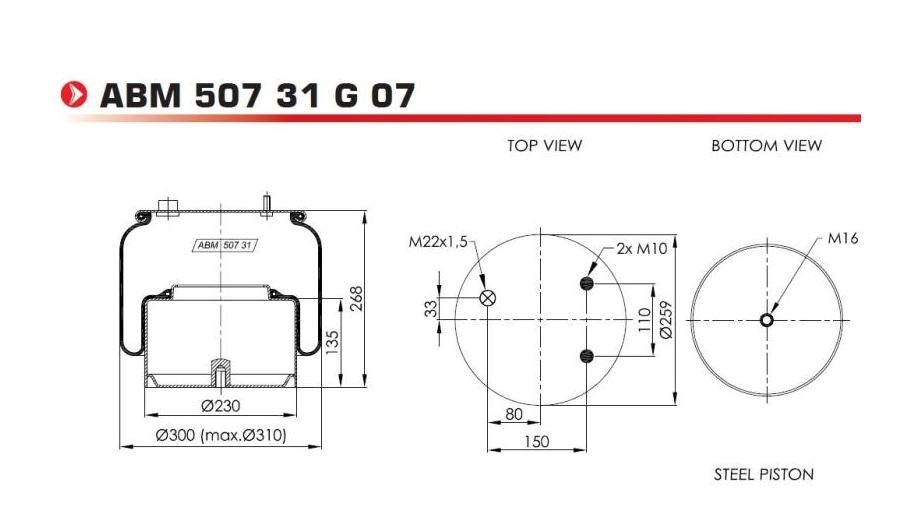 NEOTEC ABM50731G07 Federbalg, Luftfederung für DAF LF LKW in Original Qualität
