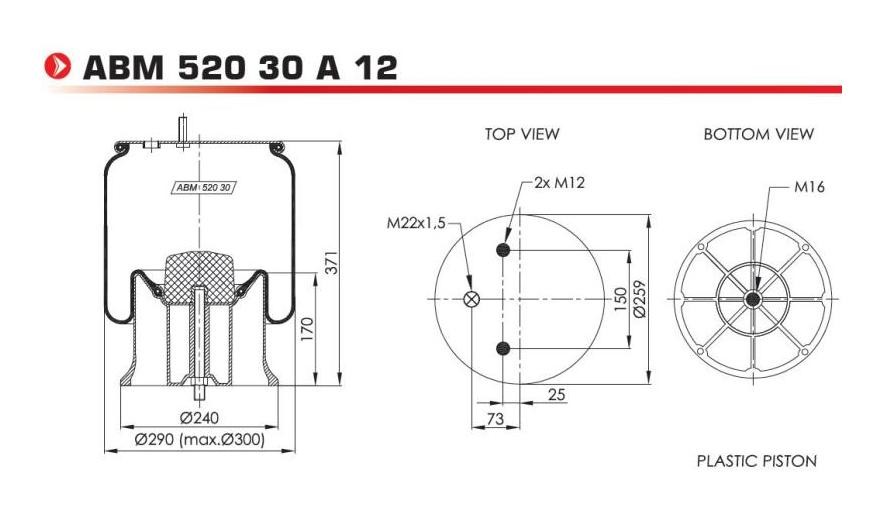 NEOTEC ABM52030A12 Boot, air suspension 3.229.0038.00