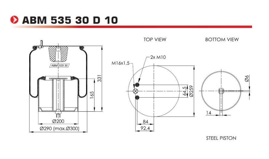 NEOTEC ABM53530D10 Federbalg, Luftfederung für VOLVO FL 10 LKW in Original Qualität