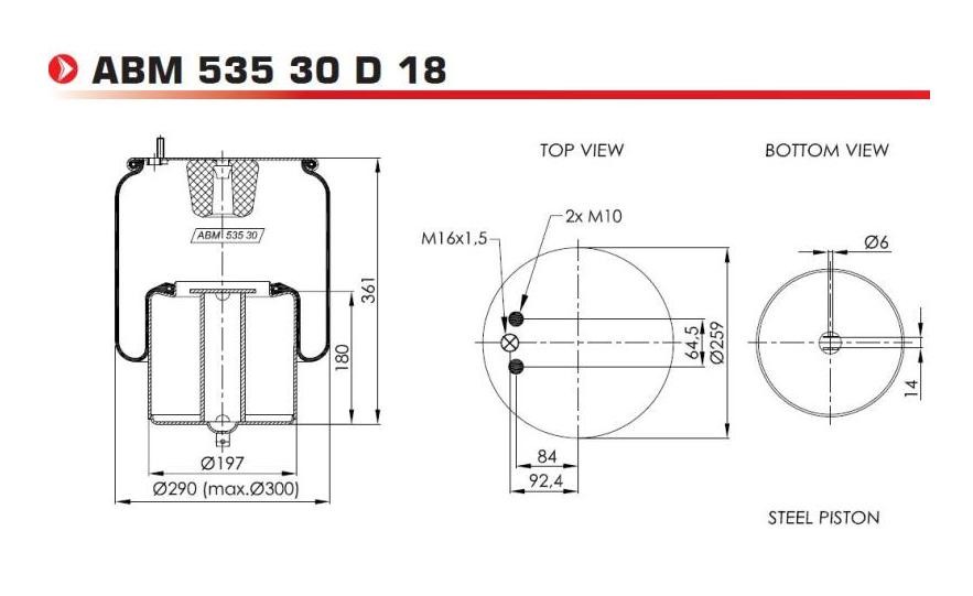NEOTEC ABM53530D18 Federbalg, Luftfederung für VOLVO NH 12 LKW in Original Qualität