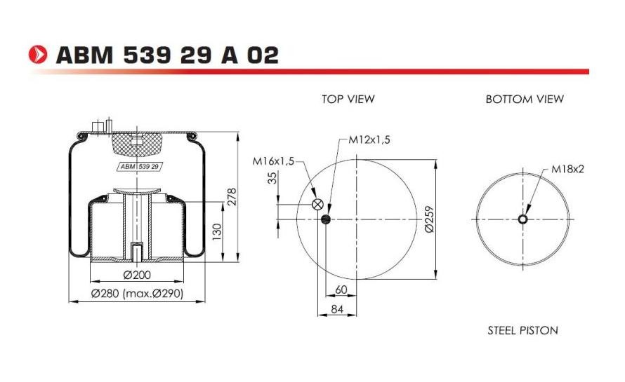 NEOTEC ABM53929A02 Federbalg, Luftfederung für MAN TGX LKW in Original Qualität