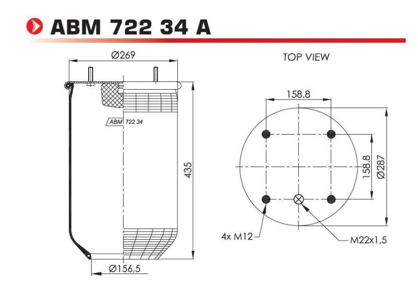 NEOTEC ABM72234A Federbalg, Luftfederung für VOLVO F 10 LKW in Original Qualität