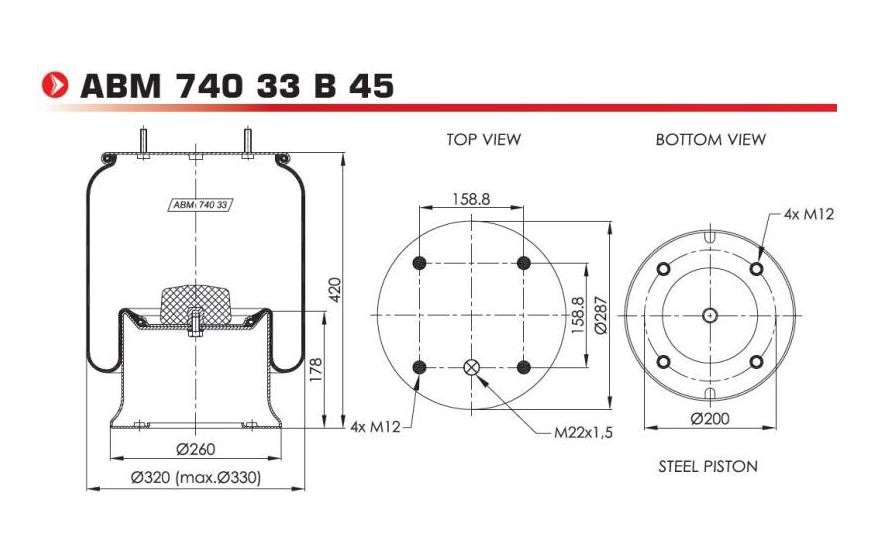NEOTEC ABM74033B45 Federbalg, Luftfederung für RENAULT TRUCKS G LKW in Original Qualität