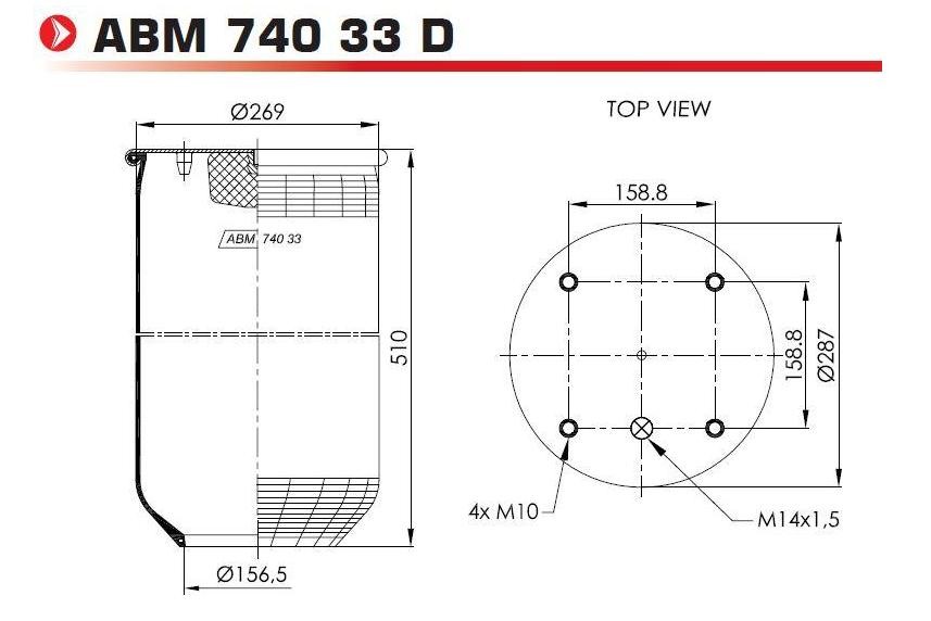 ABM74033D NEOTEC Federbalg, Luftfederung SCANIA P,G,R,T - series