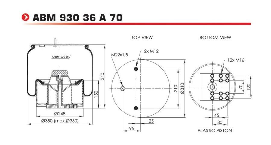 72329 NEOTEC ABM93036A70 Boot, air suspension 05.429.43.44.0