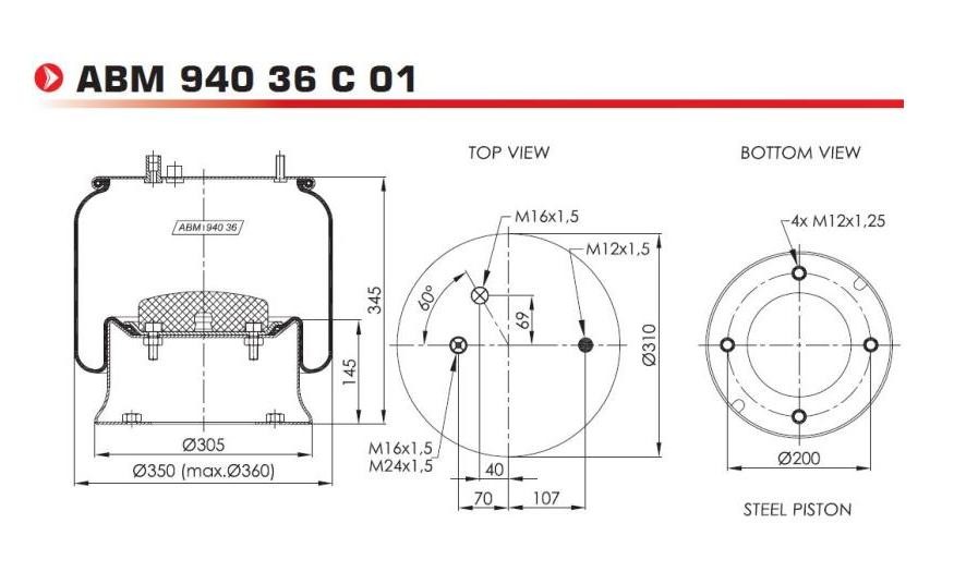 ABM94036C01 NEOTEC Federbalg, Luftfederung RENAULT TRUCKS Manager