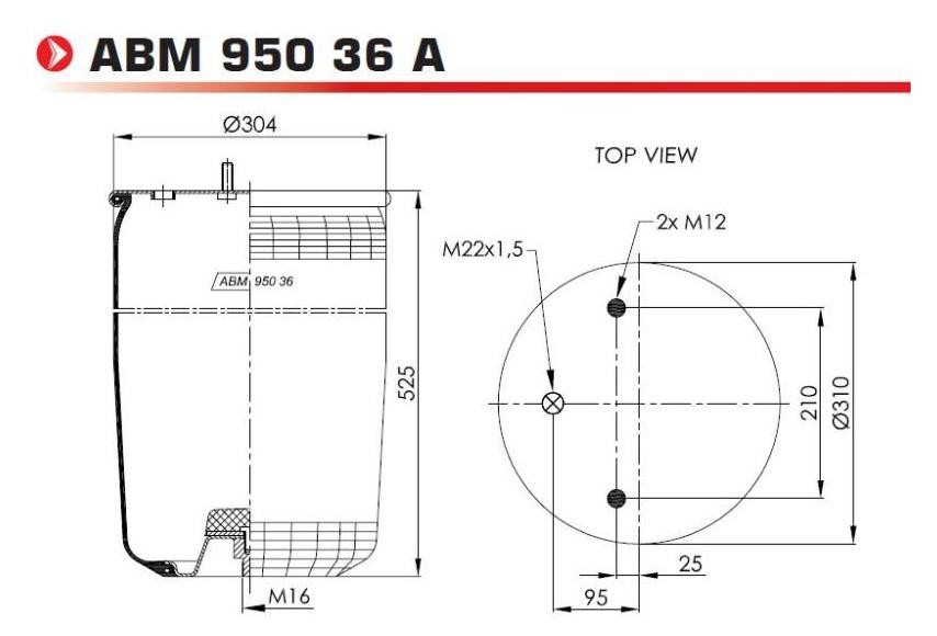 NEOTEC ABM95036A Air Spring, suspension 05.429.40.010