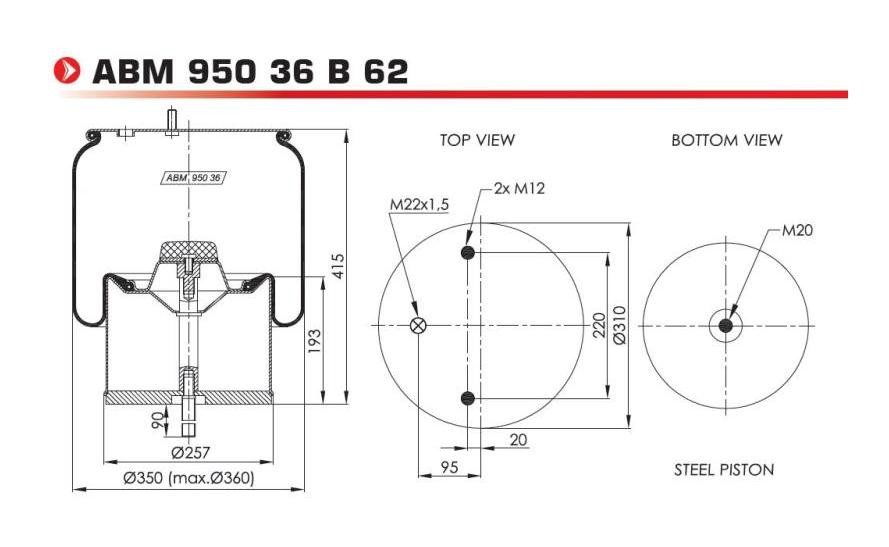 NEOTEC ABM95036B62 Boot, air suspension 16 62 17