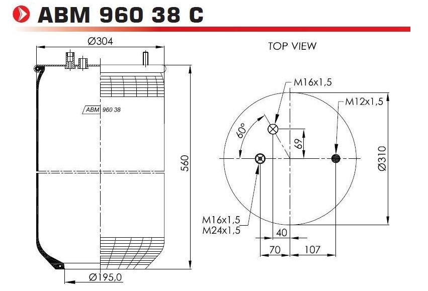 ABM96038C NEOTEC Federbalg, Luftfederung RENAULT TRUCKS Magnum