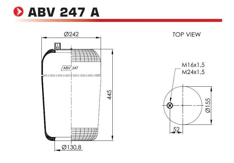 NEOTEC ABV247A Federbalg, Luftfederung für MERCEDES-BENZ ECONIC LKW in Original Qualität