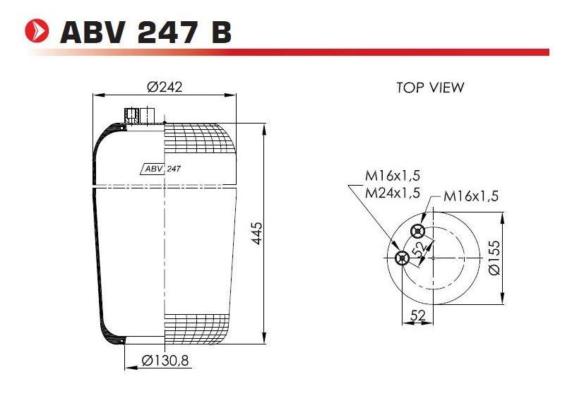 NEOTEC ABV247B Federbalg, Luftfederung für MERCEDES-BENZ ECONIC LKW in Original Qualität