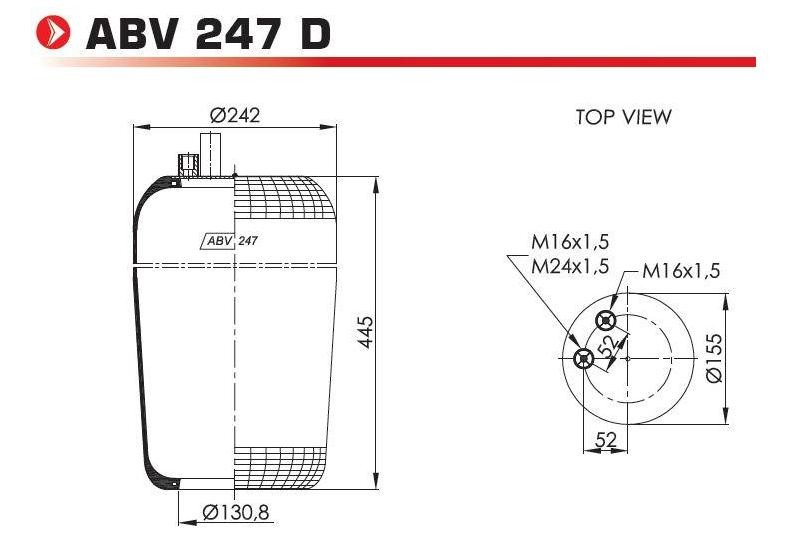 NEOTEC ABV247D Federbalg, Luftfederung für MERCEDES-BENZ ECONIC LKW in Original Qualität