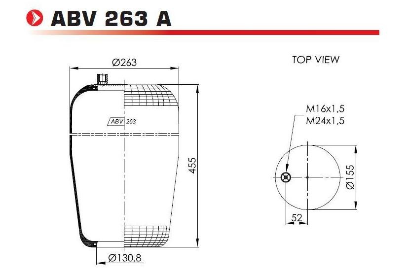 ABV263A NEOTEC Federbalg, Luftfederung MERCEDES-BENZ ATEGO 2