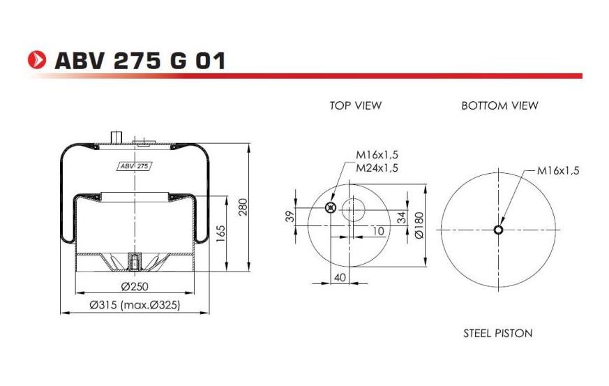 NEOTEC ABV275G01 Federbalg, Luftfederung für MERCEDES-BENZ ATEGO 3 LKW in Original Qualität