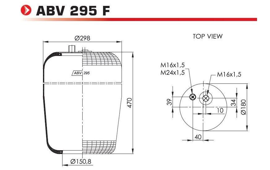 ABV295F NEOTEC Federbalg, Luftfederung MERCEDES-BENZ ACTROS MP2 / MP3