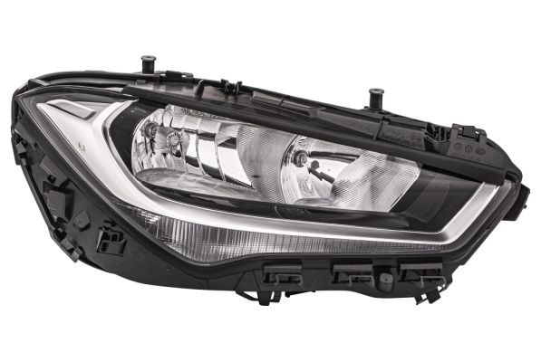 HELLA 1EG 015 086-021 Headlight Right, H7/H7, Halogen, 12V, with low beam, with position light (LED), with daytime running light (LED), with indicator (LED), with high beam, for right-hand traffic, with motor for headlamp levelling, with bulbs