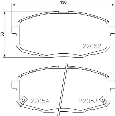 HELLA 8DB 355 025-791 Brake pad set with acoustic wear warning, with accessories