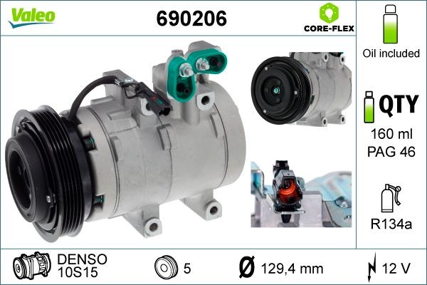 VALEO 690206 Air conditioning compressor KIA experience and price