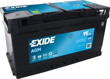EXIDE EQ800 Starter Battery 12V 95Ah 850A B13 AGM Battery