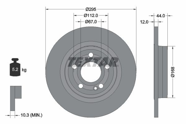 98200 3232 0 1 PRO TEXTAR 295x12mm, 05/06x112, solid, Coated Ø: 295mm, Brake Disc Thickness: 12mm Brake rotor 92323203 buy