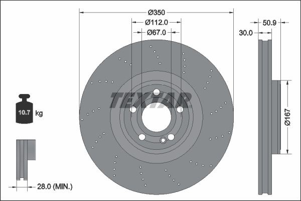 98200 3244 0 1 PRO+ TEXTAR 350x30mm, 05/06x112, internally vented, Perforated, Coated, High-carbon Ø: 350mm, Brake Disc Thickness: 30mm Brake rotor 92324405 buy