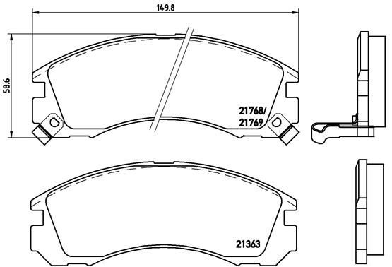 P54017X Set of brake pads P 54 017X BREMBO with acoustic wear warning, without accessories