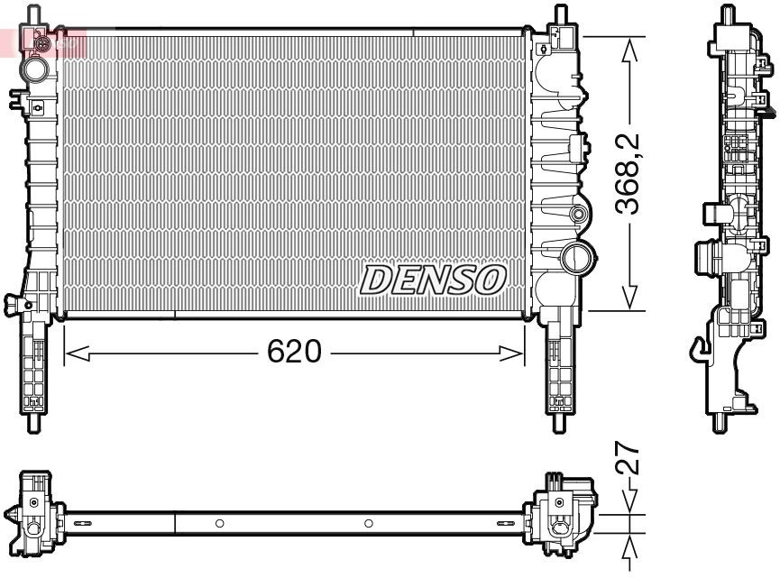 DENSO 620 x 386 x 27 mm Radiator DRM20122 buy