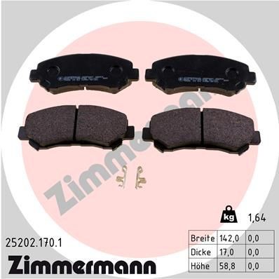 25202.170.1 ZIMMERMANN Brake pad set NISSAN with acoustic wear warning, Photo corresponds to scope of supply