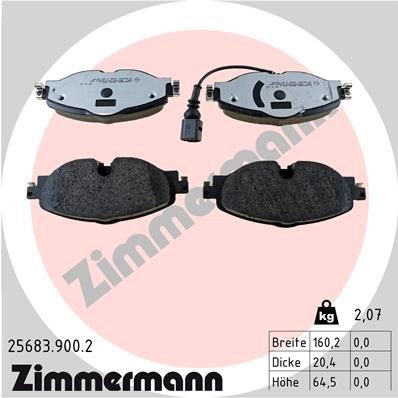 Volkswagen PASSAT Disk pads 16177428 ZIMMERMANN 25683.900.2 online buy