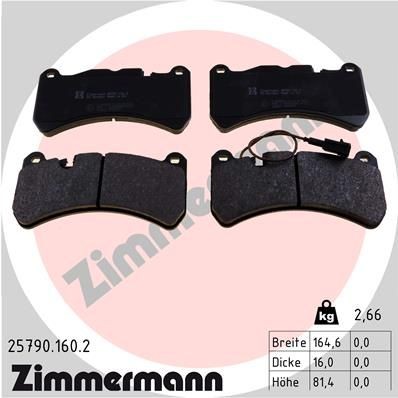 ZIMMERMANN 25790.160.2 Brake pad set incl. wear warning contact, Photo corresponds to scope of supply