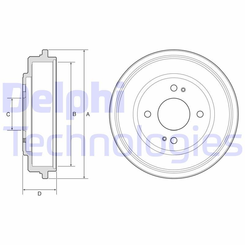 DELPHI Brake drum rear and front HONDA CIVIC I Shuttle (AN, AR) new BF606