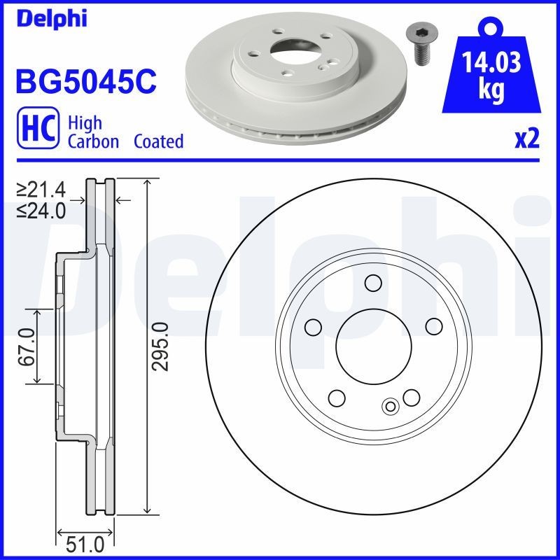Great value for money - DELPHI Brake disc BG5045C
