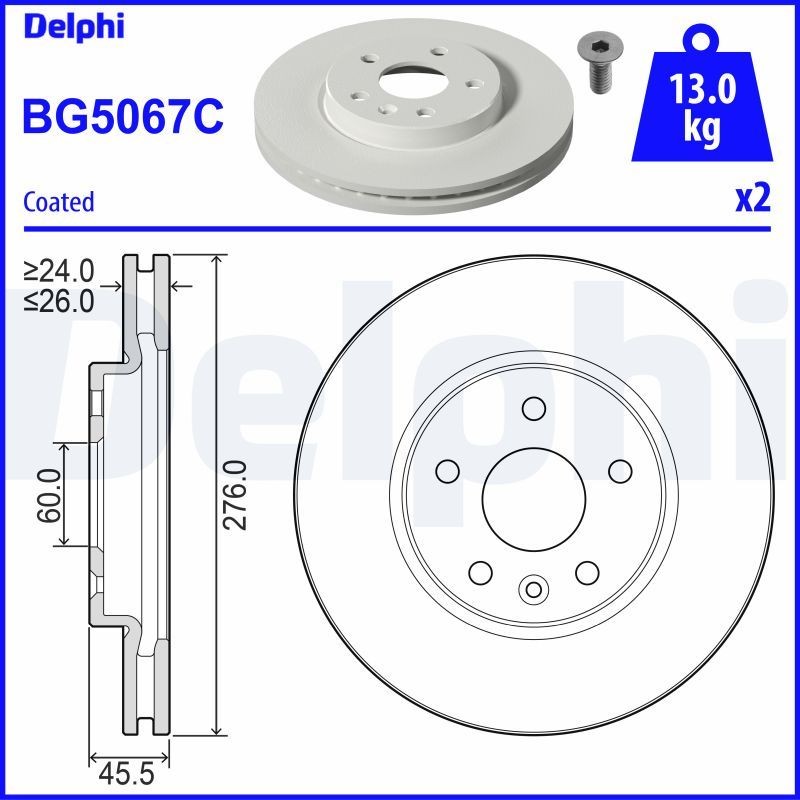 DELPHI BG5067C Brake disc CHEVROLET experience and price