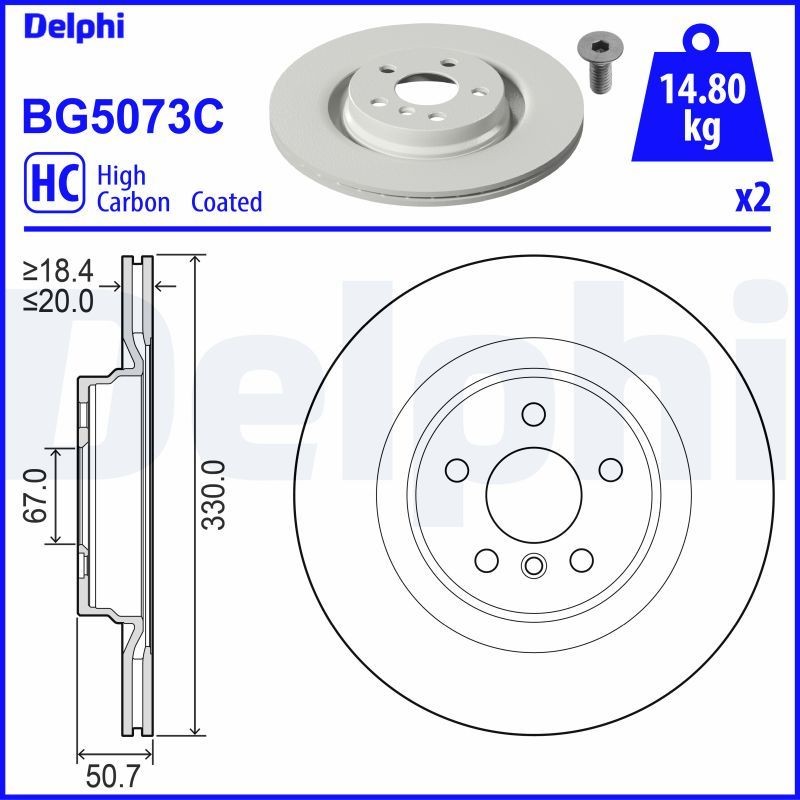 Great value for money - DELPHI Brake disc BG5073C