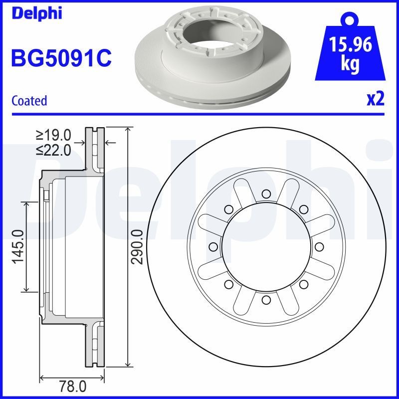 BG5091C DELPHI Bremsscheibe für ASTRA online bestellen