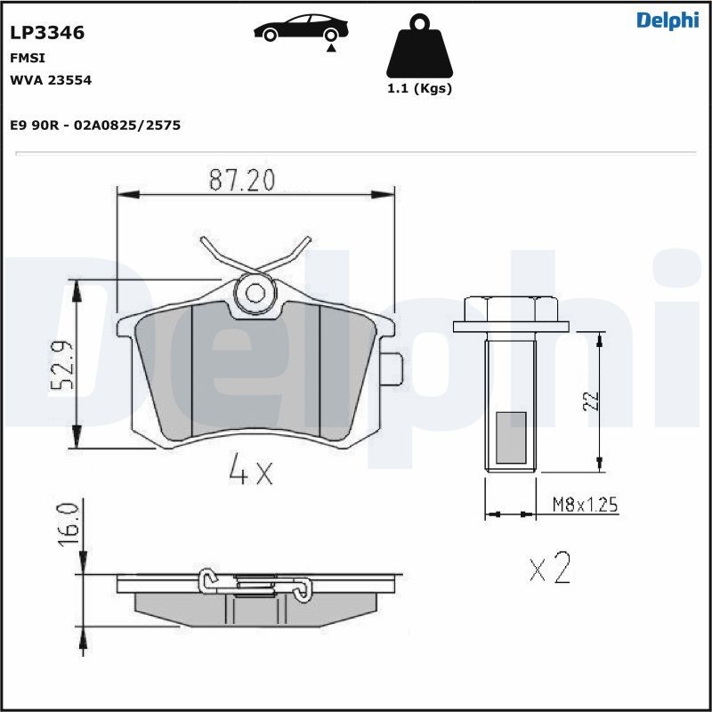 Volkswagen POLO Disk brake pads 16177817 DELPHI LP3346 online buy