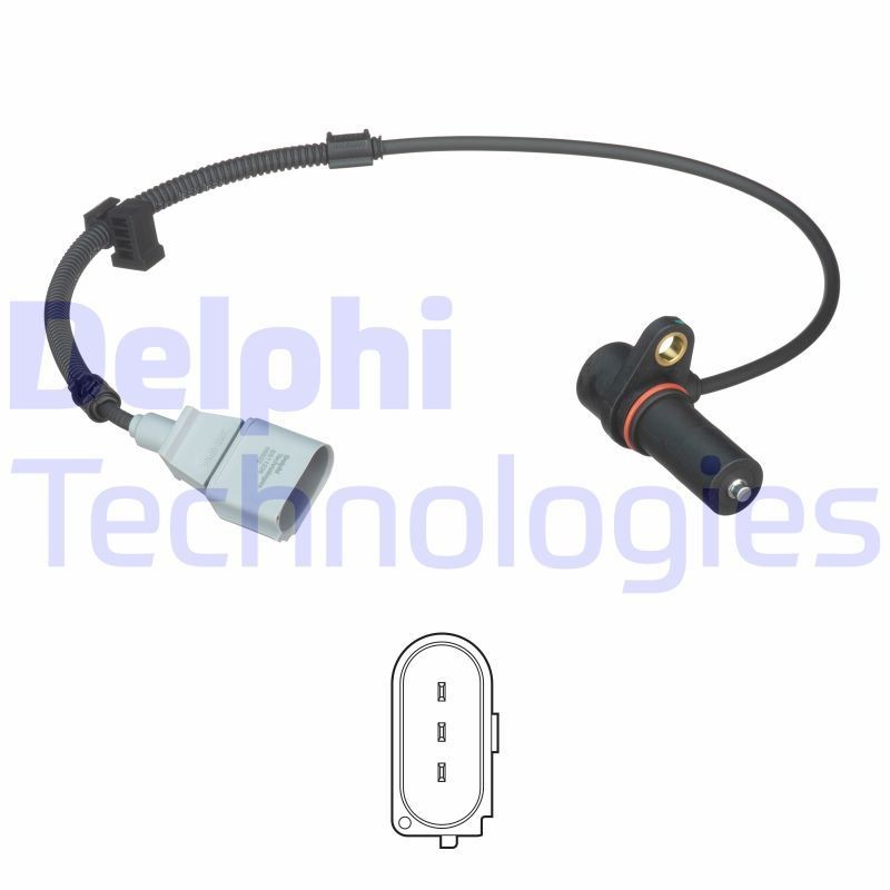 DELPHI 3-pin connector Cable Length: 455mm, Number of pins: 3-pin connector Sensor, crankshaft pulse SS11226 buy