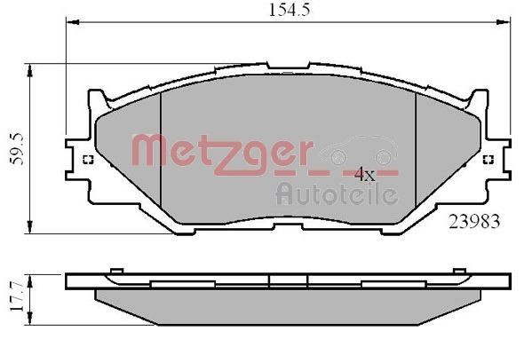 Lexus LX Set of brake pads 16178392 METZGER 1170867 online buy