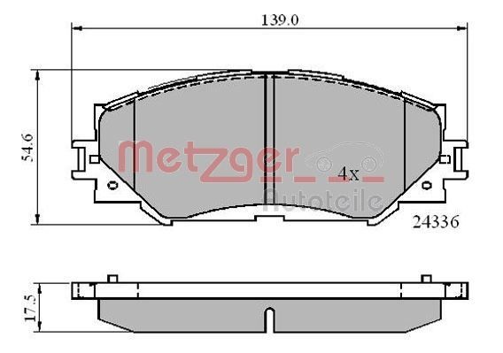 Lexus CT Set of brake pads 16178398 METZGER 1170873 online buy