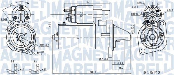 MQS282 MAGNETI MARELLI 063720282010 Starter motor S114-501